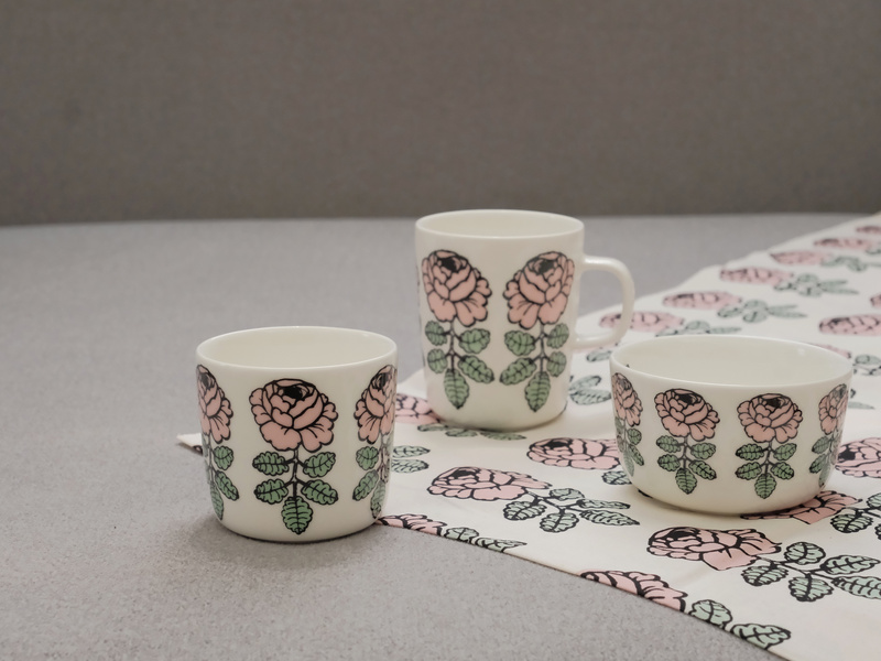 Japan Limited Edition Marimekko Vihkiruusu 2024 Reissue Pink Rose Mug with Square Plate Bowl Japan Limited Edition Marimekko Vihkiruusu 2024 Reissue Pink Rose Mug with Square Plate Bowl