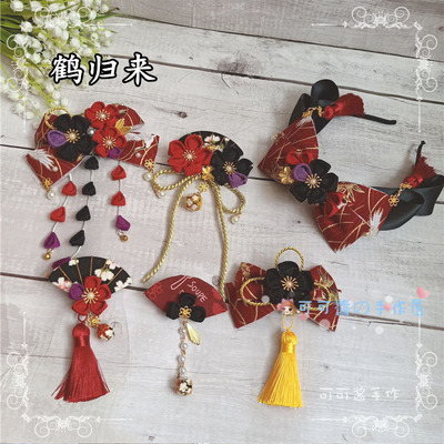 taobao agent Japanese burgundy black hair accessory, Lolita style