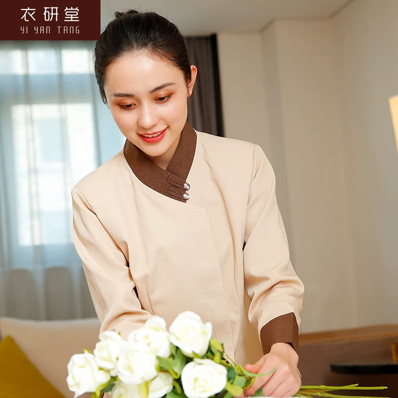 衣研堂 Hotel cleaning aunt work clothes hotel room community property cleaning clothing women autumn and winter long sleeves