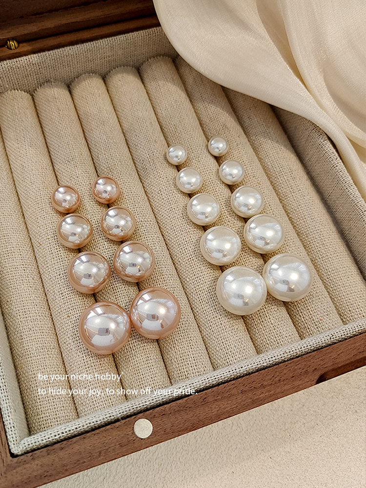Shijia Steamed Bun Big Pearl 999 Silver Needle Earrings for Women, Light Luxury Elegant Earrings 2026 New Ear Clips for Non-Pierced Ears