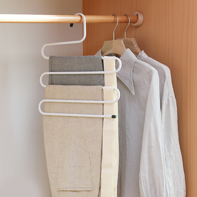 Multifunction clothes hanger multilayer sstyle pants frame stainless steel home Western pants without mark hanging pants skirts sunburn trousers