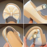 Девочки кожаные туфли 2024 весна и осень Новая черная Маризен Мягкое дно маленькие девочки принцесса jk одиночные туфли летняя женщина