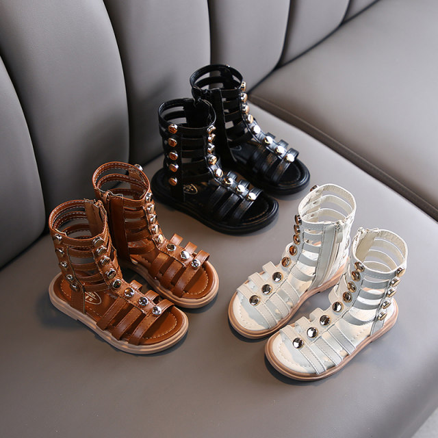 Girls Roman sandals 2023 summer new middle and big children Korean fashion children's little girl baby princess children's shoes