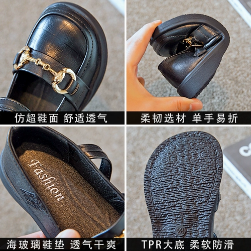 Детская черная обувь для кожаной обуви для мальчиков в английском стиле с низким вырезом, в британском стиле