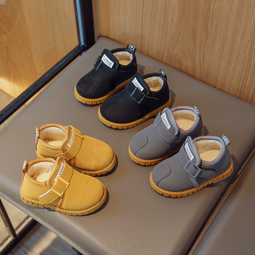 Флисовые детские короткие сапоги для мальчиков, удерживающая тепло зимняя обувь для раннего возраста