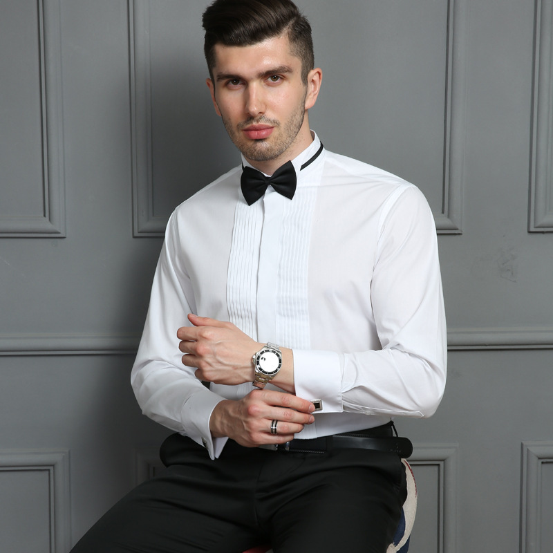 Choral Uniform British Style Banquet French Shirt Men's Swallowtail Collar Dress French Cuff Shirt Men's Long Sleeve Choral Uniform British Style Banquet French Shirt Men's Swallowtail Collar Dress French Cuff Shirt Men's Long Sleeve