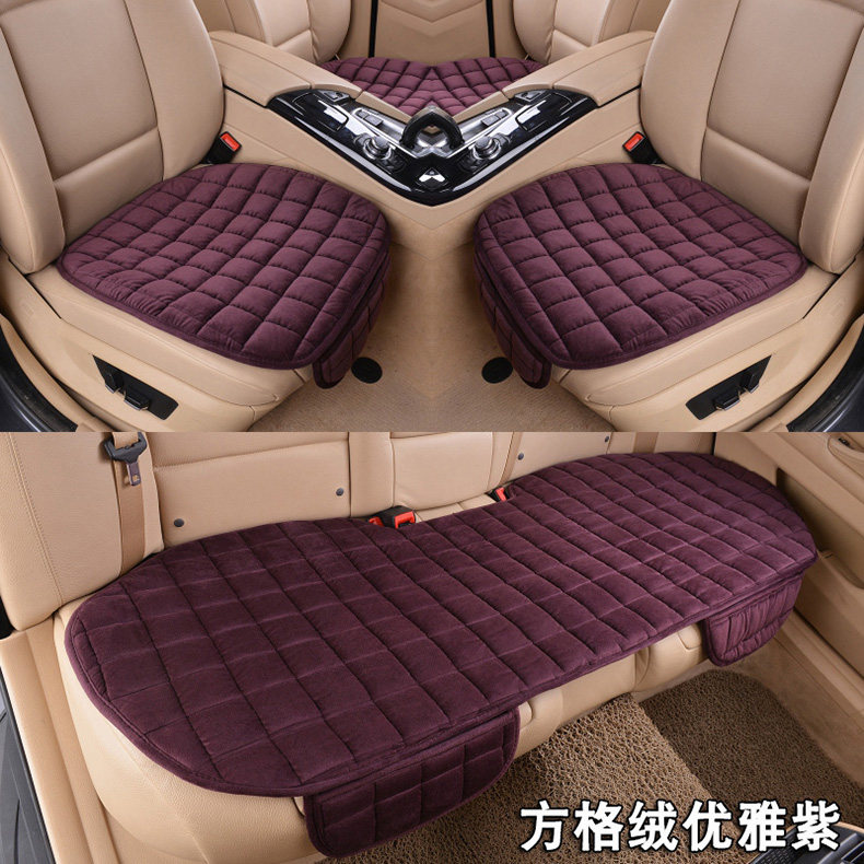 Wholesale car cushion winter short plush small waist three-piece warm single piece Winter back seat cushion