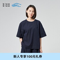 klee klee blue esererike Oversize woven T-shirt K0201TS03
