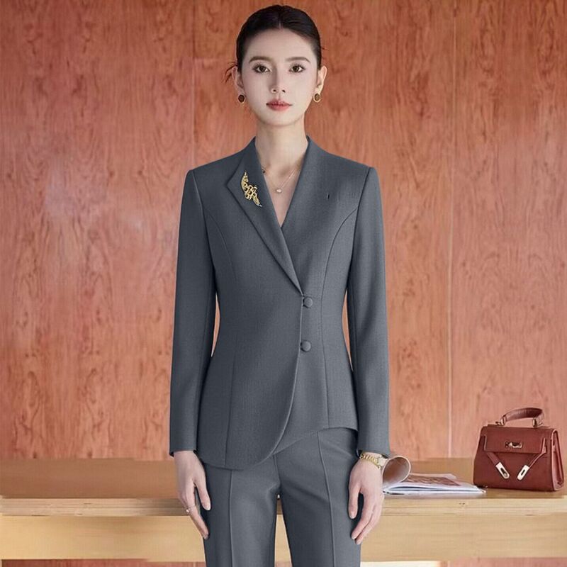 Lao Fengxiang Workwear Jewelry Store Silver Shop Uniform Autumn and Winter Fashionable Slim-Fit Suit Gold Shop Staff Uniform Jacket