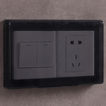 Type 86 universal double-position waterproof hood concealed with ultra-thin bathroom switch protection cover free of stiletto stick and splash-proof box