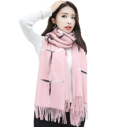 Демисезонный удерживающий тепло универсальный зимний длинный шарф для школьников, шерстяная накидка из искусственного меха, в корейском стиле
