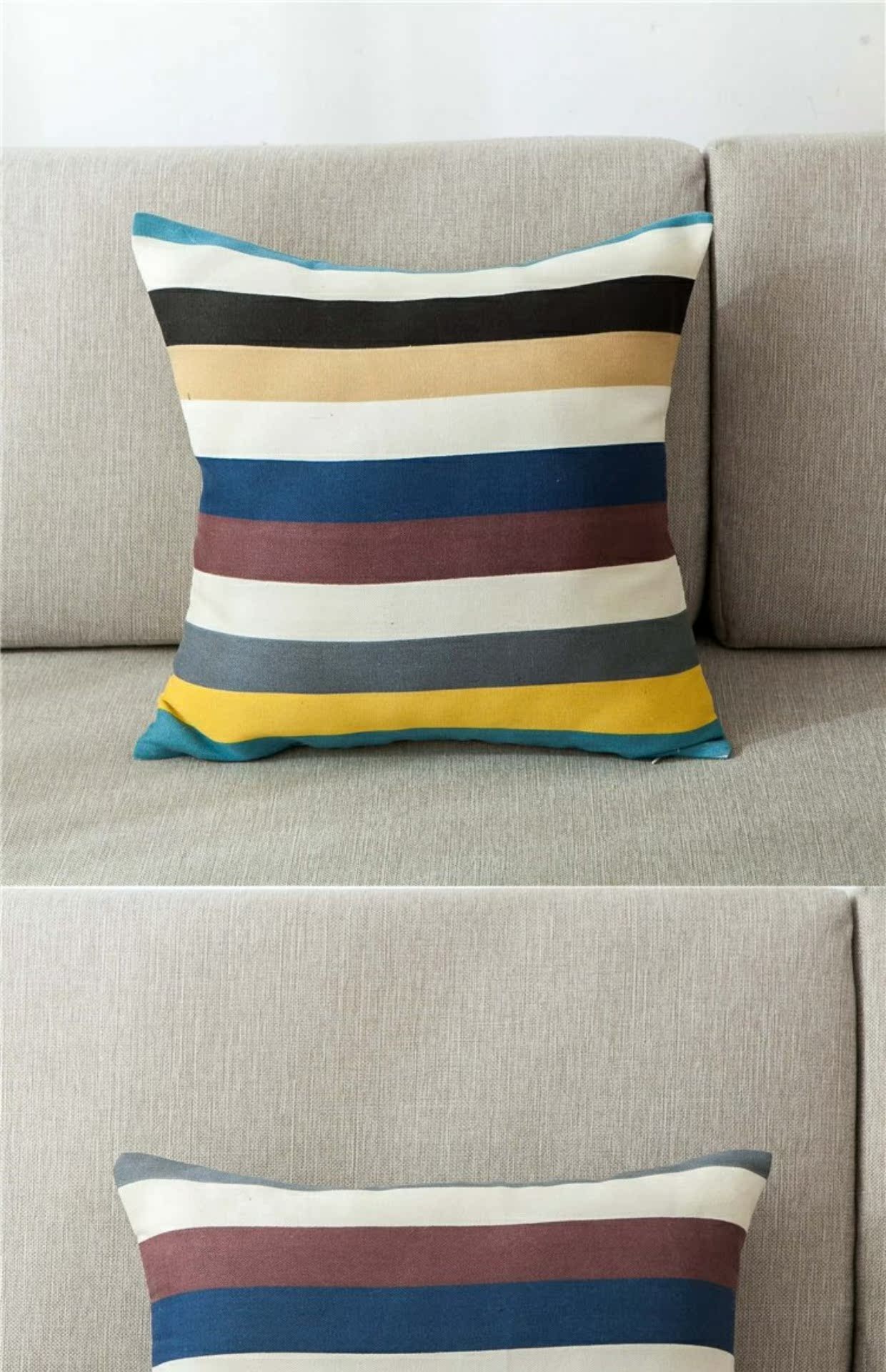 Vải cotton sọc gối sofa lưng xe đệm văn phòng eo vuông gối lõi giường tựa lưng gối tựa lưng sofa