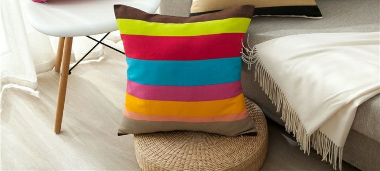 Vải cotton sọc gối sofa lưng xe đệm văn phòng eo vuông gối lõi giường tựa lưng gối tựa lưng sofa