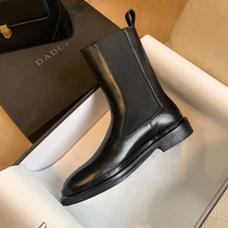 (Egg Ding Eeng) 2021 new boots female English style summer thin Chelsea mid-tube leather Martin boots
