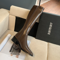 High Plate This Stretch Boots Slim Boots Zipper Thick Square Head Boots 2020 New Women Long Tall Knight Boots