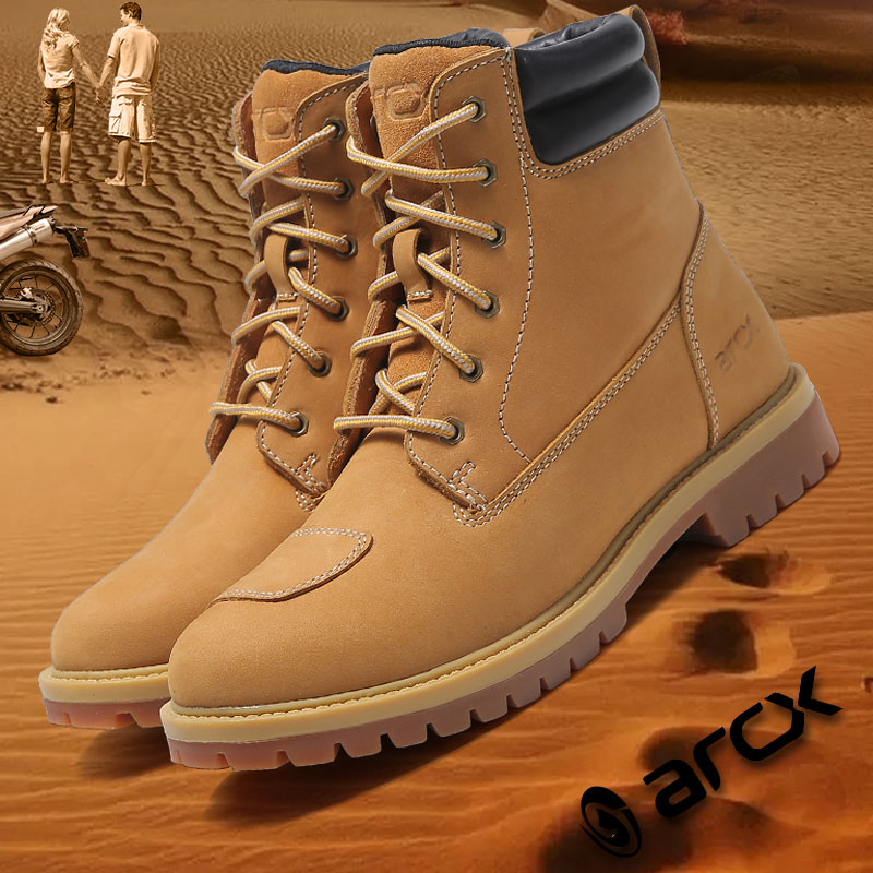 arcx Jacoese motorcycle riding boots Bull Leather Small Yellow Boots Casual Retro Road Anti-Fall Shoes Men And Women Locomotive Shoes-Taobao