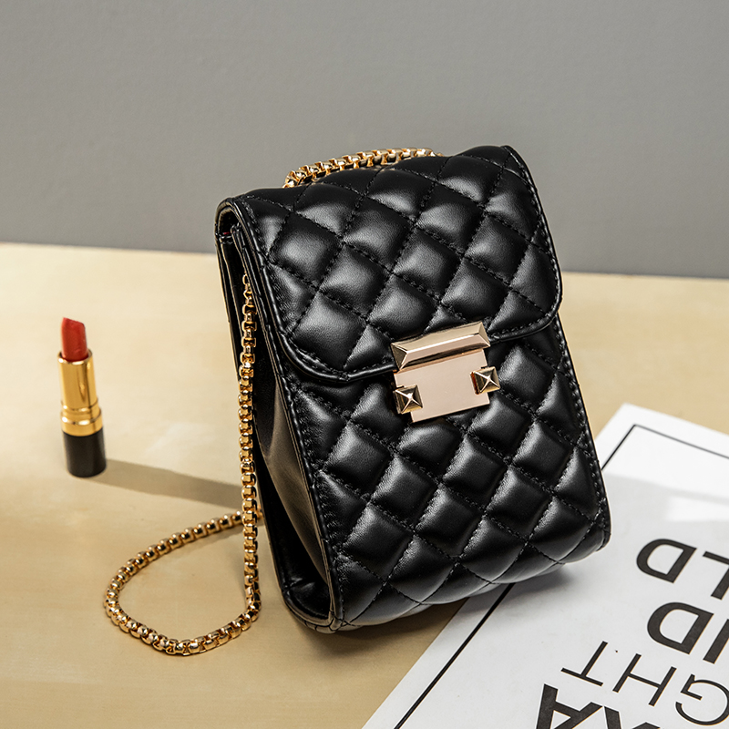 Miyin 2022 new foreign style high-end rhombus chain bag all-match mobile phone bag ins texture one-shoulder Messenger bag