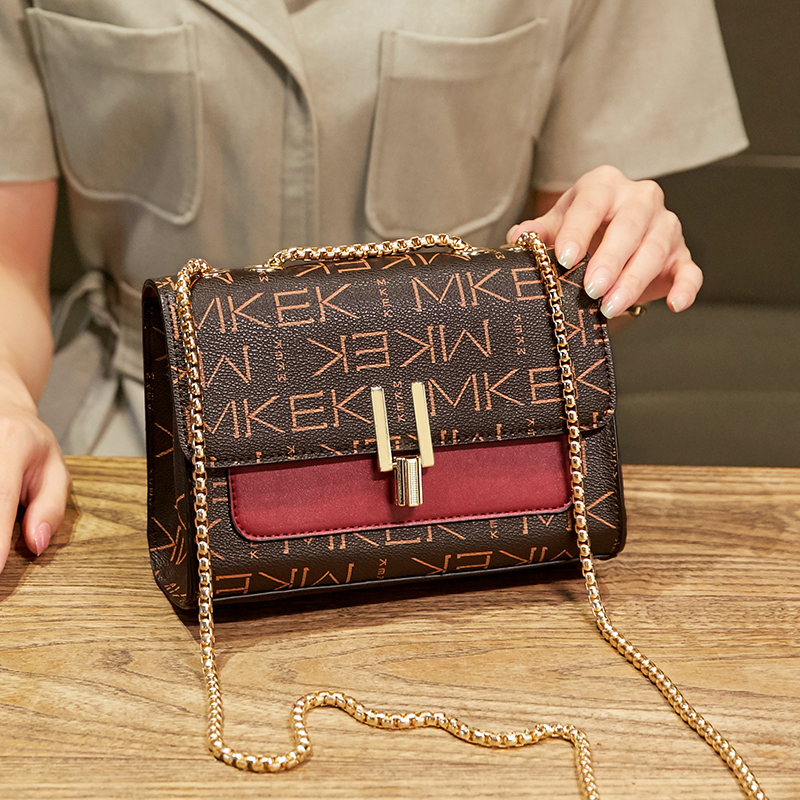 Beiprint Chain Packs Bag Women Bag 2021 New Fashion Foreign Genre Superior Sense Single Shoulder Bag Retro Printed Slanted Satchel Bag