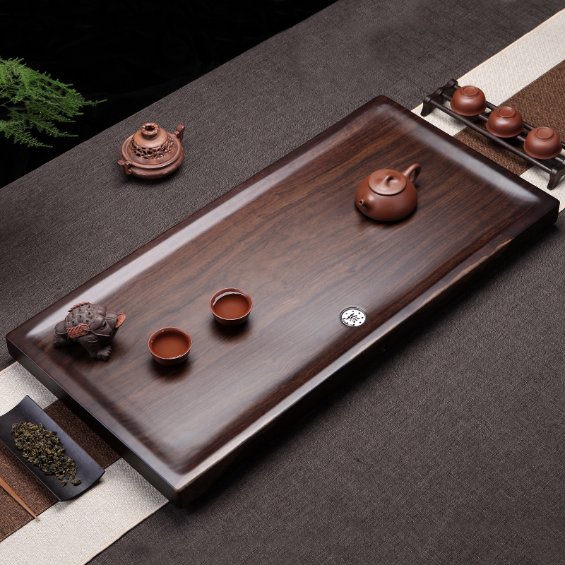 Sen Yu Black Sandalwood Solid Wood Tea Tray Nursery Tray Light Extravagant Modern Tea Table Home Small Ujin Stone Tea Sea Tea Set