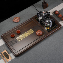 Senyu whole piece ebony tea tray solid wood tea set household set automatic tea table kettle integrated Tea Sea