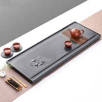 Senyu whole piece of Wujin Stone tea tray home simple creative drainage hedgehog red sandalwood Wood tea tray tea table