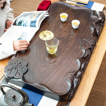 Senyu log whole piece ebony tea tray solid wood household large kung fu tea set drainage tea sea tea table