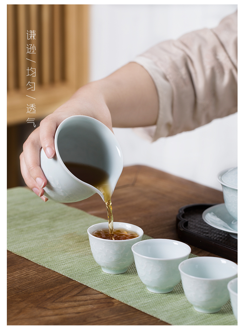 Mountain sound was suit household kung fu tea set contracted jingdezhen ceramic tureen tea tray cups tea gift boxes