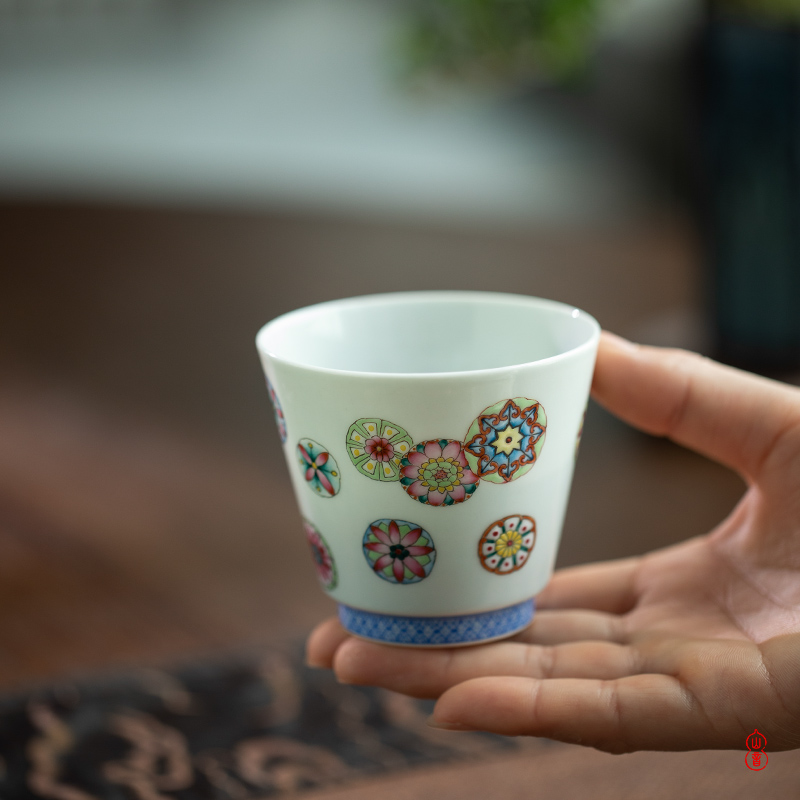 Royal maple hall ball flower straight koubei jingdezhen checking ceramic cups masters cup kung fu tea set sample tea cup