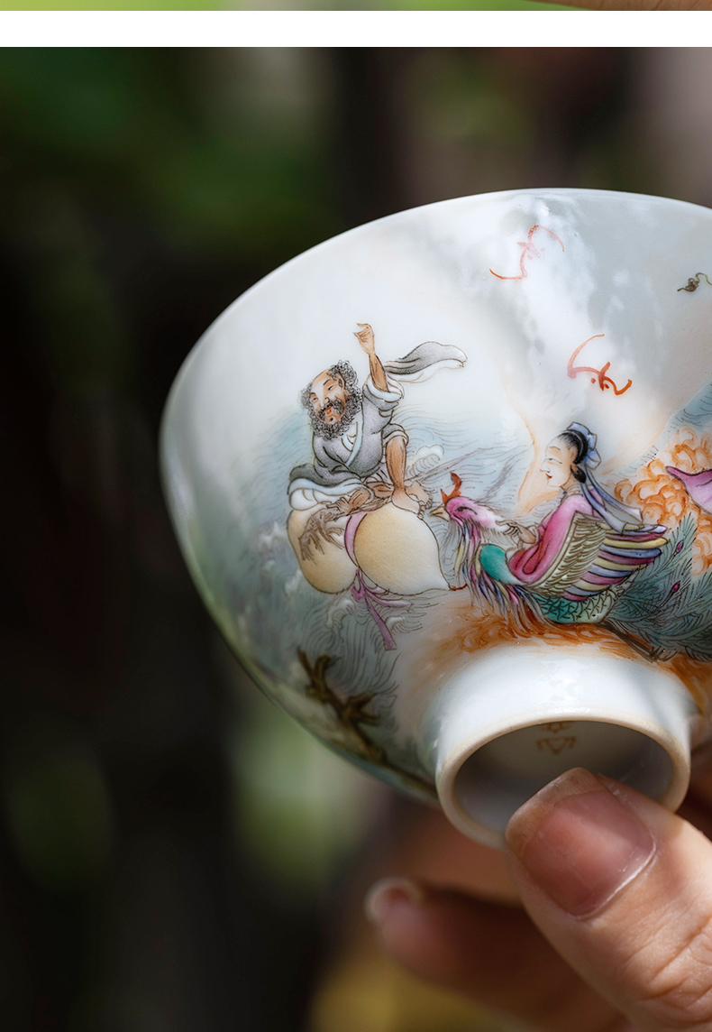 Mountain sound archaize tire ensemble of jingdezhen ceramic sample tea cup pure manual painting master cup kung fu tea cups