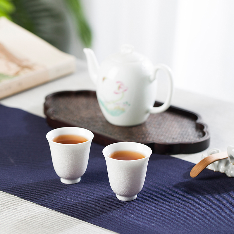 Manual water steak flower flora cup together sweet charm of sample tea cup kung fu tea cups jingdezhen thin white porcelain tea set