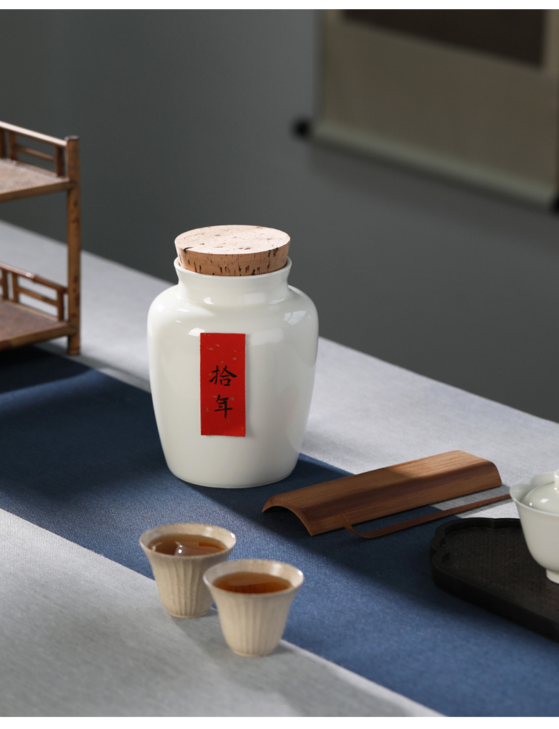 Rations of required large tea caddy fixings half jins light seal POTS jingdezhen high temperature ceramic seal pot