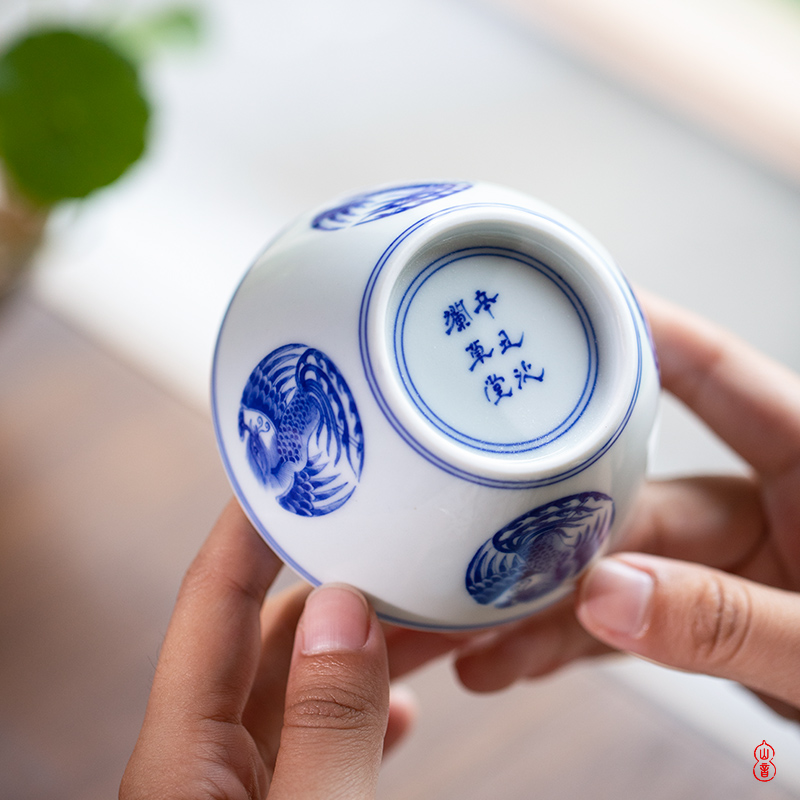 Ooze rings thatched cottage imitation the qing regiment chicken wsop cup of jingdezhen ceramic cups master cup hand - made porcelain sample tea cup
