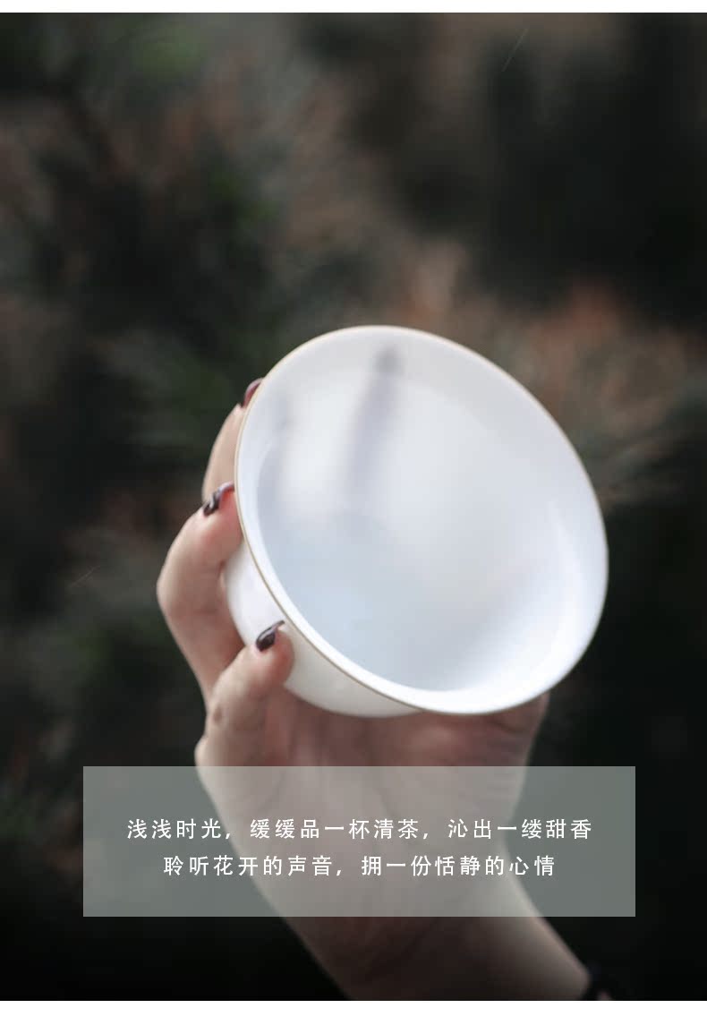 Mountain sound sweet white only three tureen jingdezhen ceramic tureen white porcelain bowl with tea tureen single kung fu