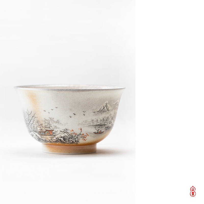 Sound firewood mountain snow bowl of jingdezhen ceramic cups manually individual special masters cup kung fu tea set