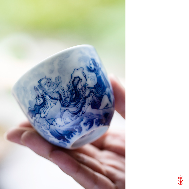 Yellow River xiao bamboo up talk straight koubei jingdezhen ceramic hand - made porcelain teacup personal special sample tea cup