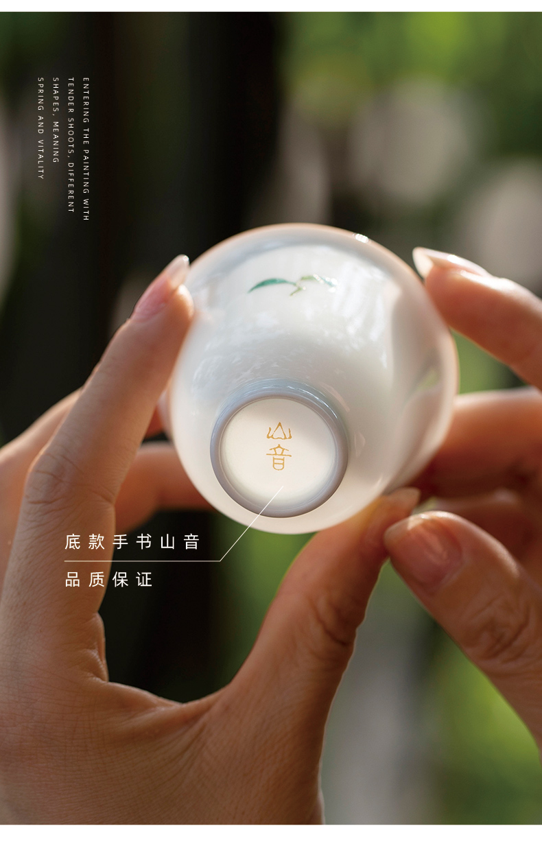 Guest a cup of cup 4 a pastel hand - made kung fu tea cups sample tea cup thin foetus poly real incense of jingdezhen tea service