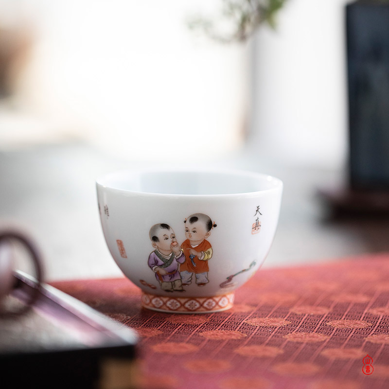 Ruyi lad found of art hall of jingdezhen checking ceramic cups master cup kung fu tea sample tea cup