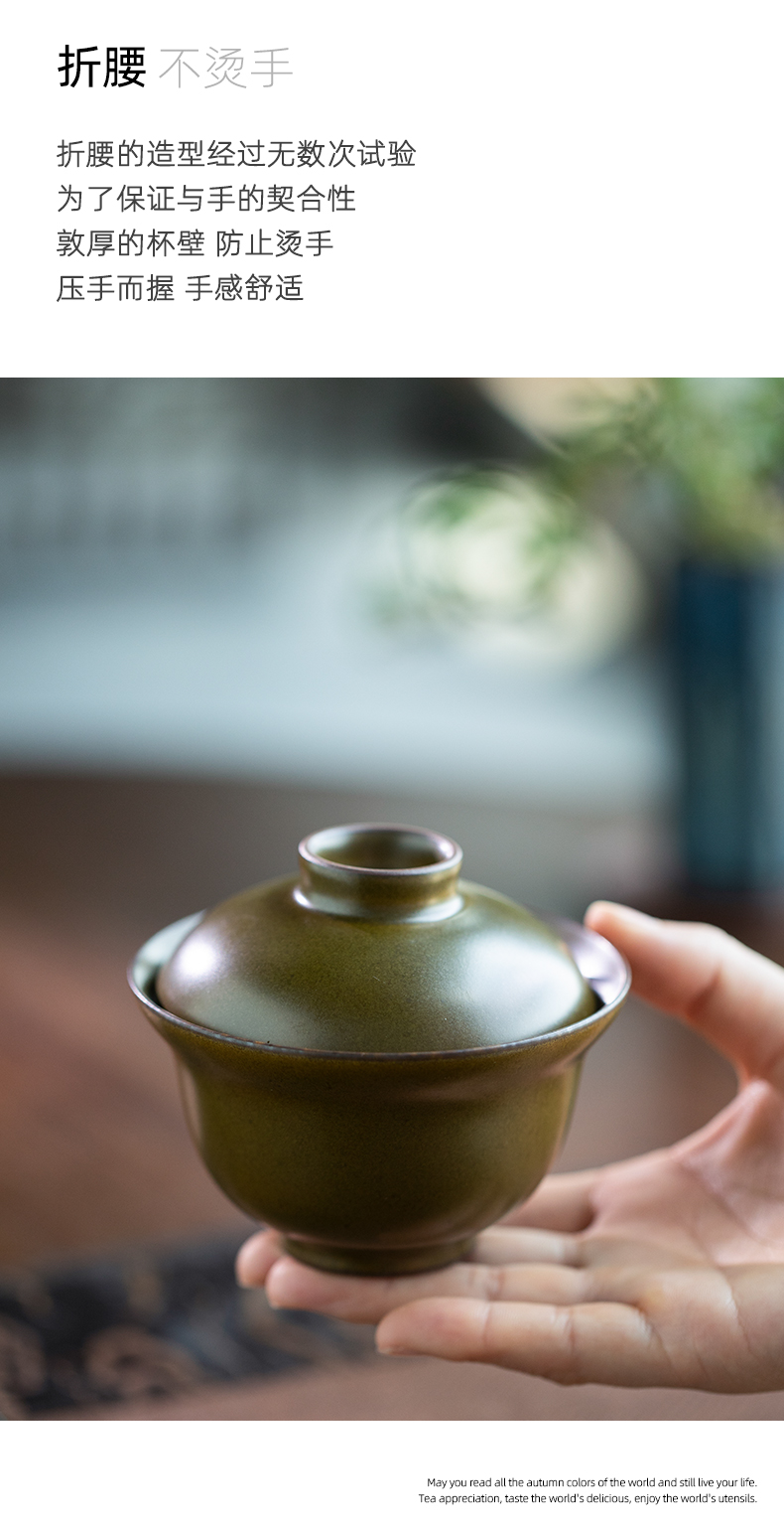 Jingdezhen checking tea at the end of the second to count a single bowl tureen tea bowl of high - end kung fu tea set