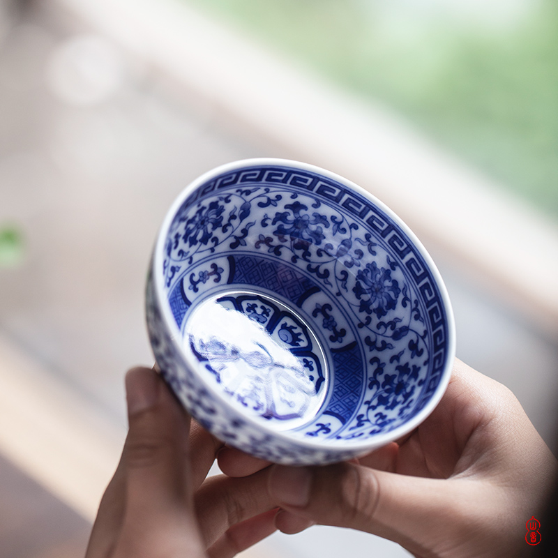 Ooze inside and outside rings thatched cottage imitation the qing bao phase lie fa cup of jingdezhen ceramic cups of individual special master CPU