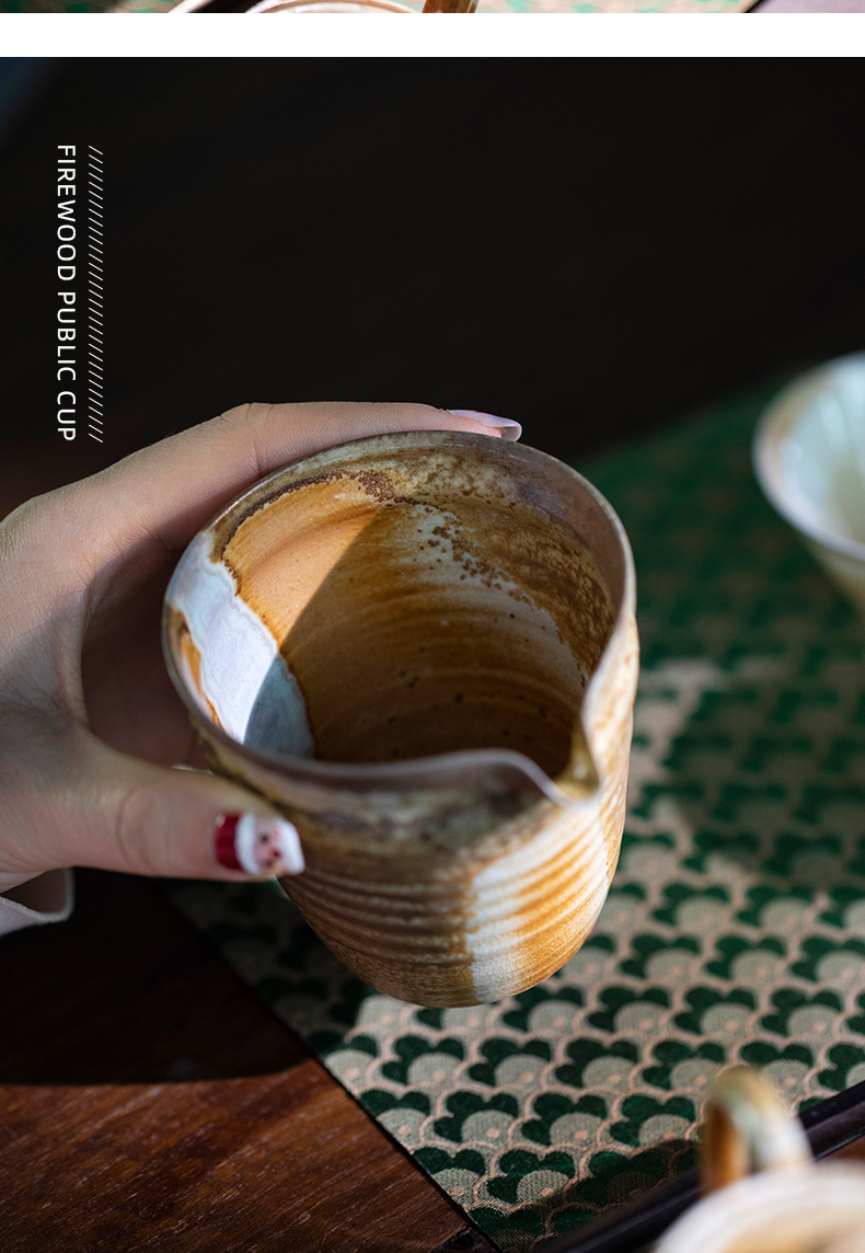 Jingdezhen firewood checking ceramic folding shoulder points tea fair keller cup ice crack glaze ceramic and glass