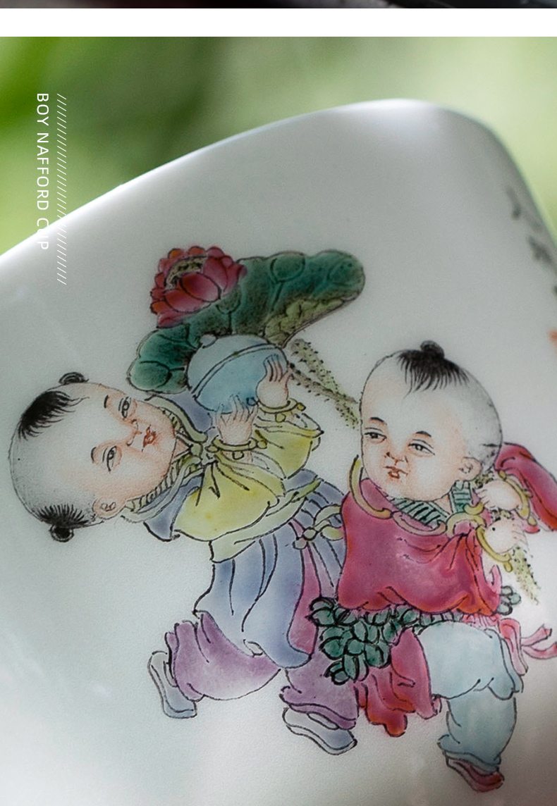 The lad fortune master cup single cup at jingdezhen pure manual painting ceramic cups sample tea cup titian suit