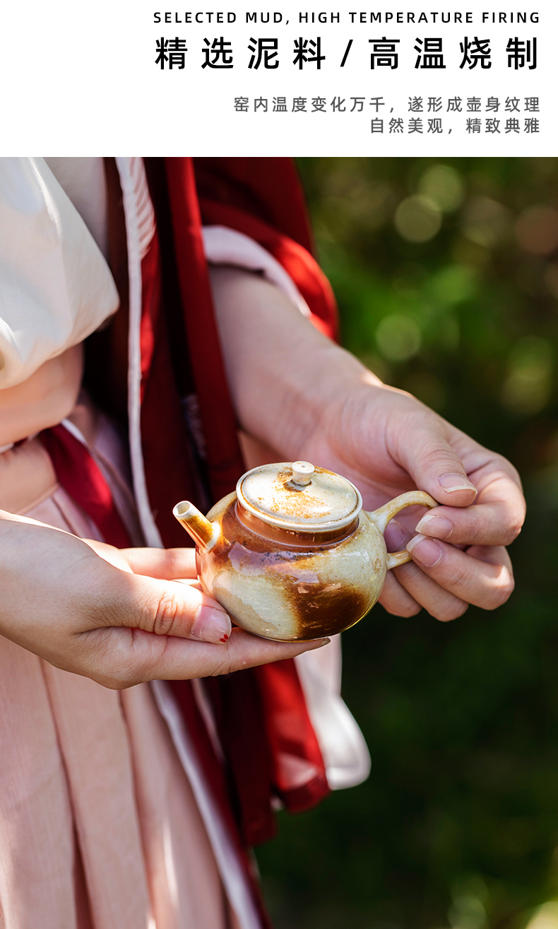 Mountain sound jingdezhen firewood, set the pot to burn natural dust naked'm pure manual household teapot the teapot