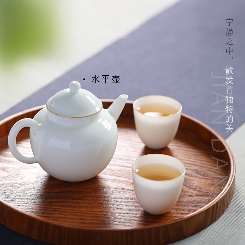 Sweet white glaze single pot teapot jingdezhen ceramic ball hole, kung fu tea set white porcelain pot of tea is little teapot level