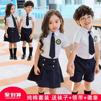 Kindergarten uniform summer dress College English style graduation photo clothing summer childrens class uniform school uniform set