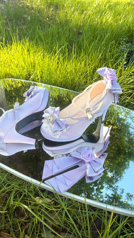 Ready to Ship【Moonlight Dance】Inspired by Mushrooms Guliguli Original Elegant Vintage Coming-Of-Age Ceremony High Heel Lo Shoes