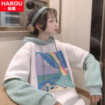 Gush thicken sweaty girl spring autumn winter clothing 2022 new junior high school students Han version loose and cute coat