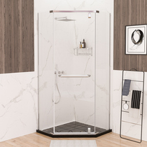 Household toilet diamond type integral shower room partition door rural bathroom simple glass bath room