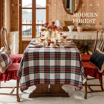 Uelove Weiklo red plaid wool table cloth retro spring and summer rectangular table American custom design cloth art