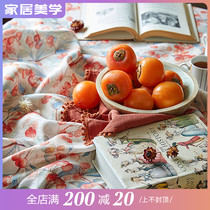 Planting Love Box Valley Sakura tablecloth French ins linen garden table cloth classic hand-painted coffee table cover
