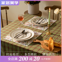 Planting love box Pittsburgh Plaid tablecloth cotton checkered tablecloth classic English square coffee table tassel cover
